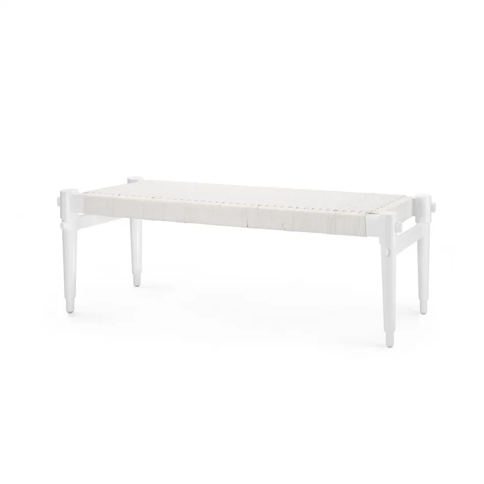 Rope Bench Whitewashed Cotton White