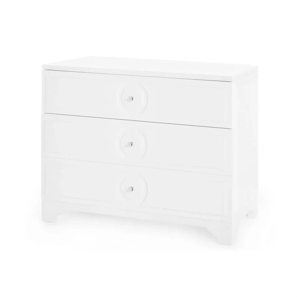 Savoy Medium 3-Drawer White Pearl