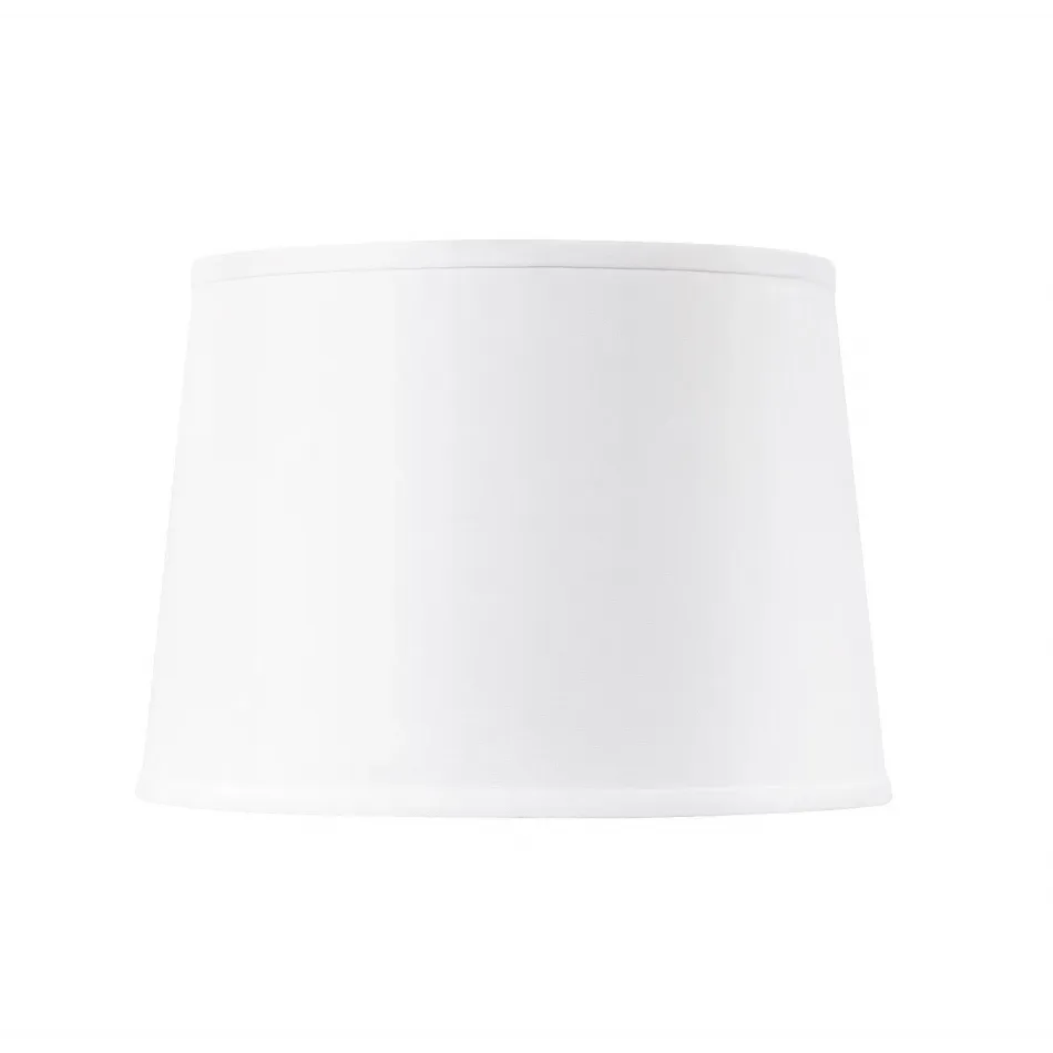 Shade 14-inch White Linen, with Nickel White