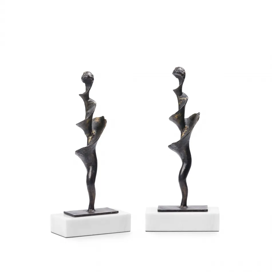 Spiral Small Statue Set of 2 Bronze