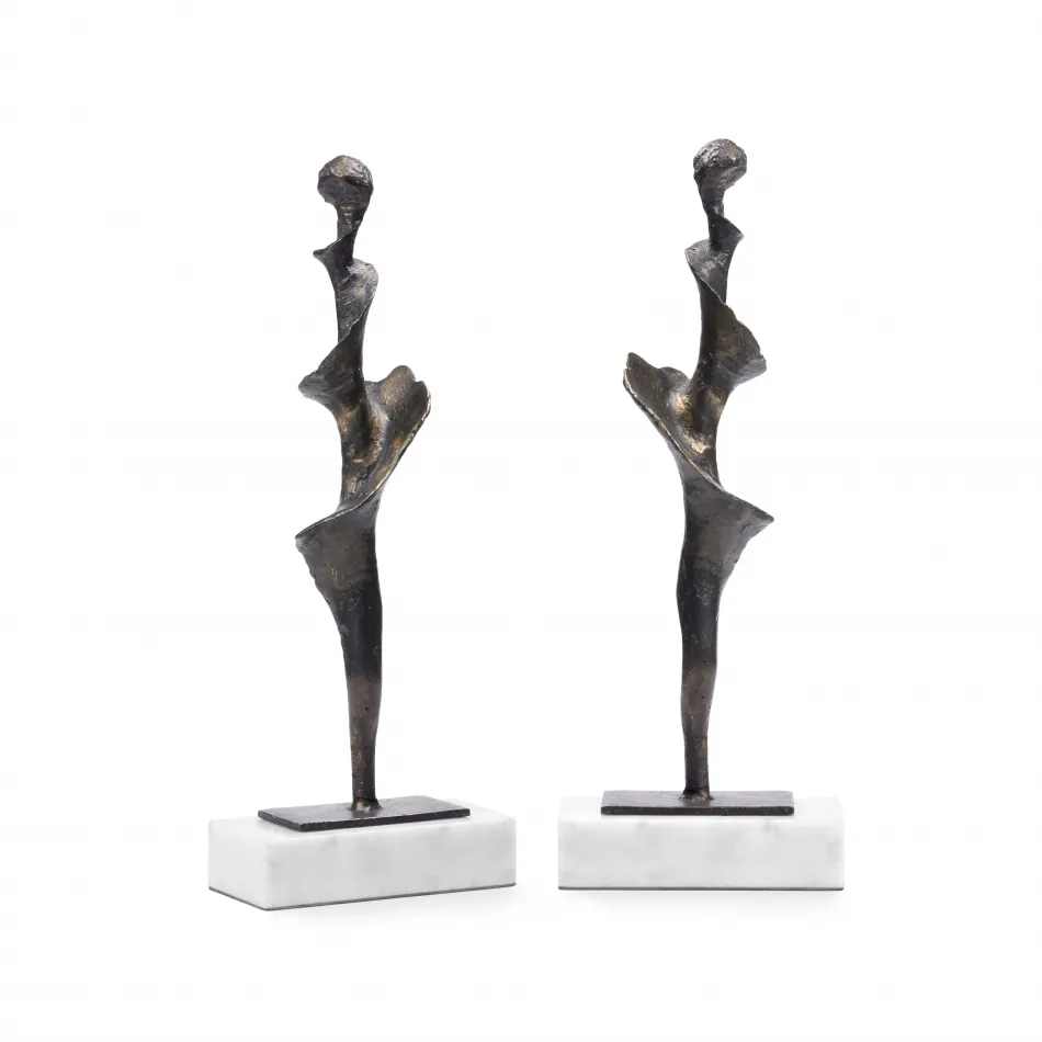 Spiral Large Statue Set of 2 Bronze