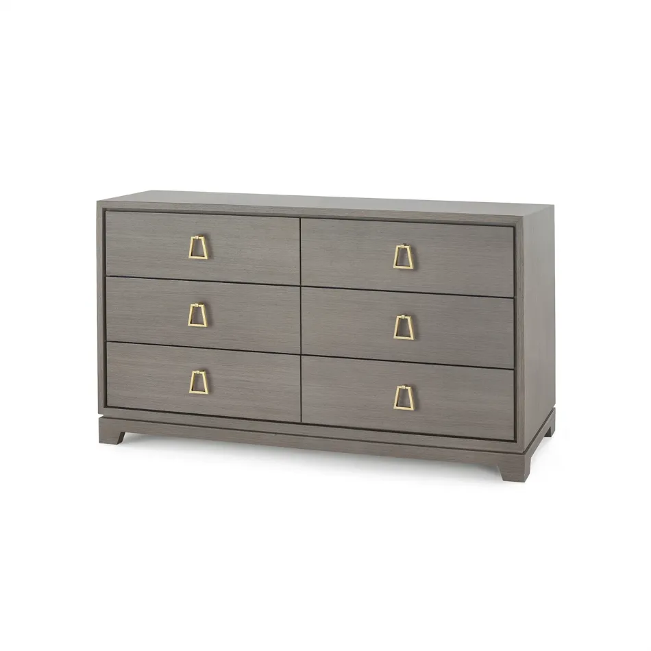 Stanford Extra Large 6-Drawer Taupe Gray