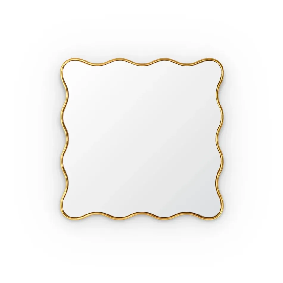 Thaisa Gold Leaf Square Mirror Small