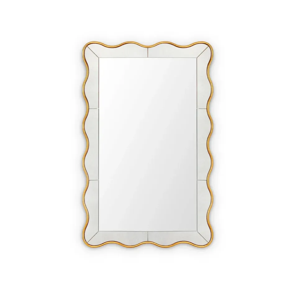 Thaisa Gold Leaf Rectangular Mirror Large
