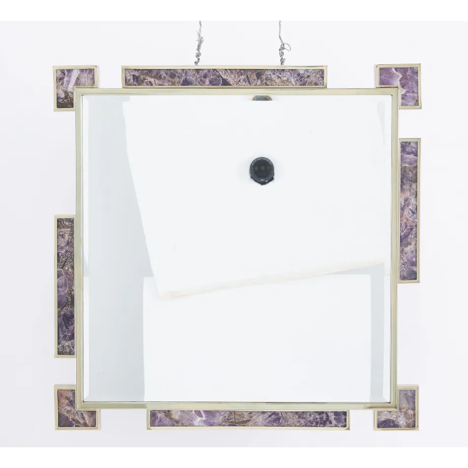 Thalia Mirror Polished Brass and Amethyst