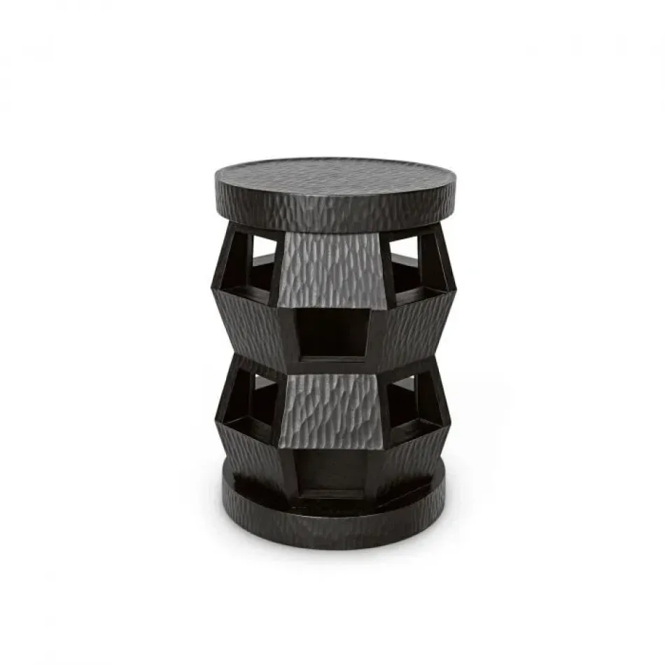 Zanzibar Stool/Side Table Black Onyx
