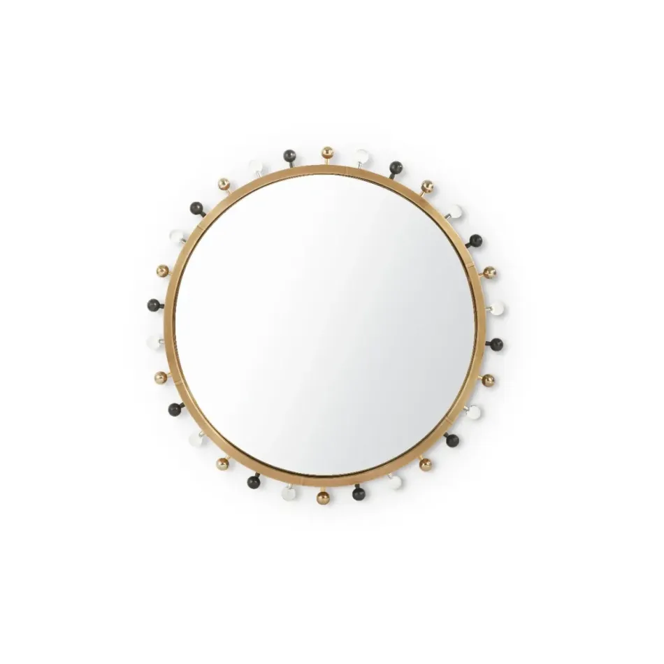 Zoe Antique Brass Round Mirror