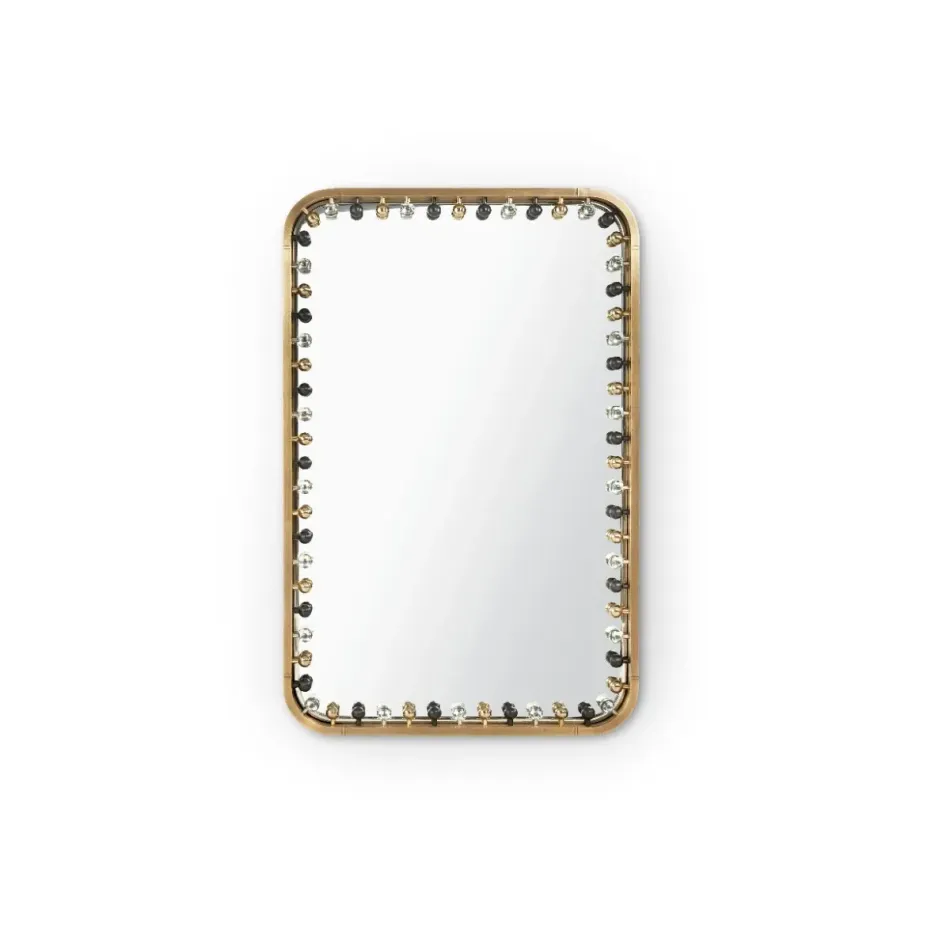 Zoe Antique Brass Rectangular Mirror Large