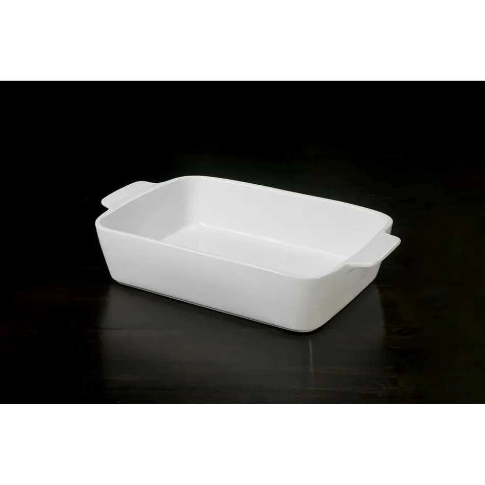 Calaisio Rectangular Casserole Stoneware Roaster Medium, White 2QT (insert only)