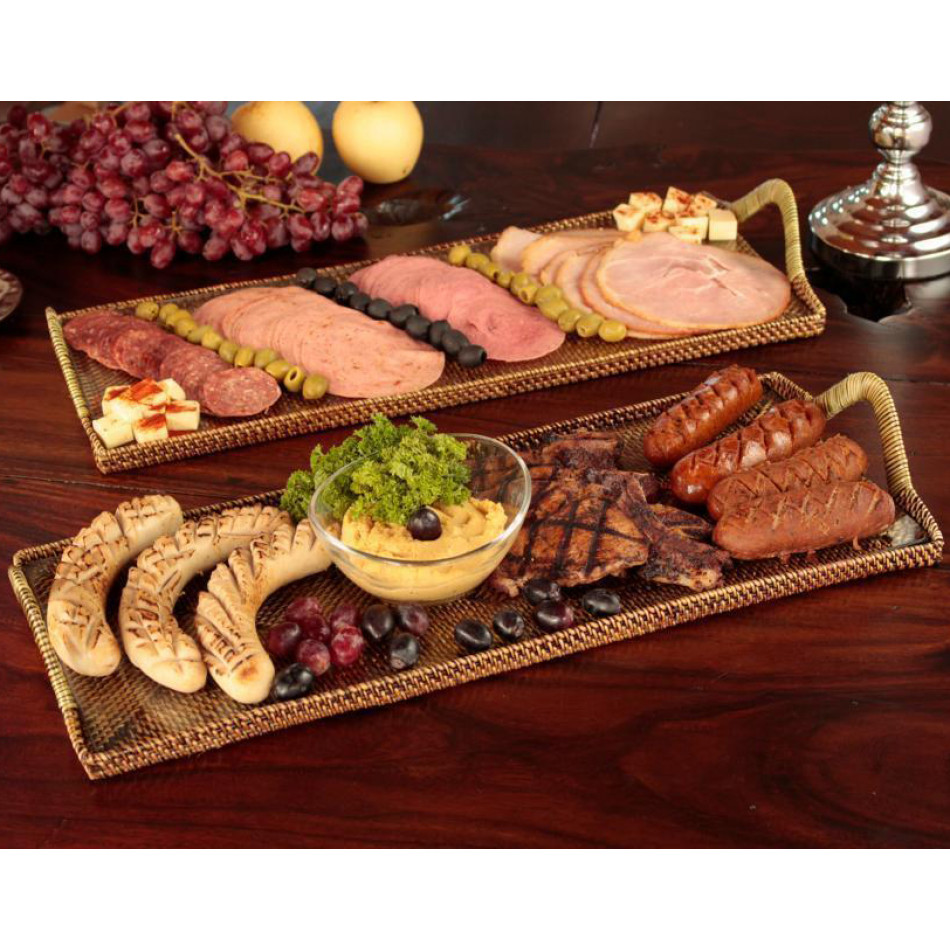 Rectangular Glass Cocktail Serving Tray , 20.75"L x 8.25" W x .75" H