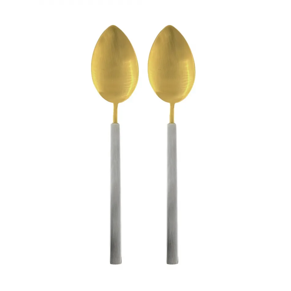 Hvar Stainless Steel/Gold 2-Pc Serving Spoon