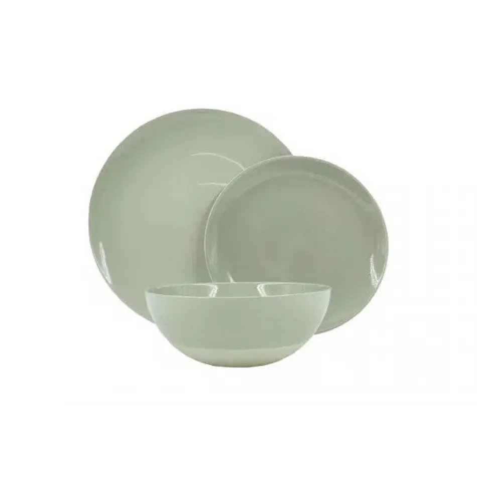 Shell Bisque Grey 3-Pc Place Setting (Dinner Plate, Salad Plate, Cereal Bowl)