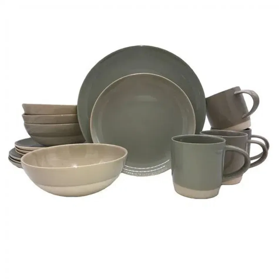 Shell Bisque Grey 16-Pc Set