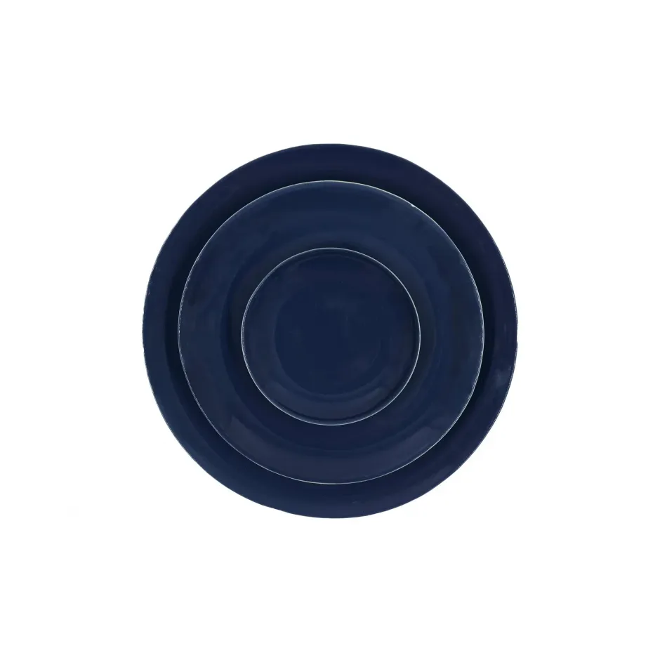 Shell Bisque Indigo Set of 4 Tidbit Plates