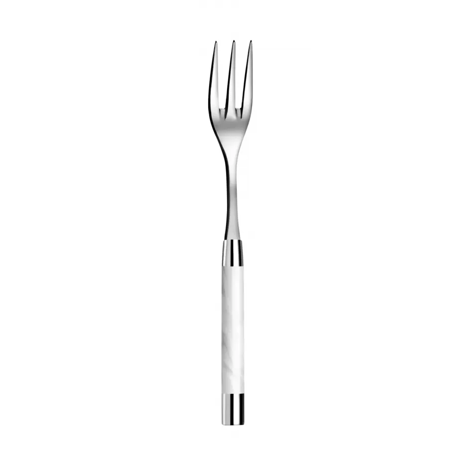 Cont White Serving Fork