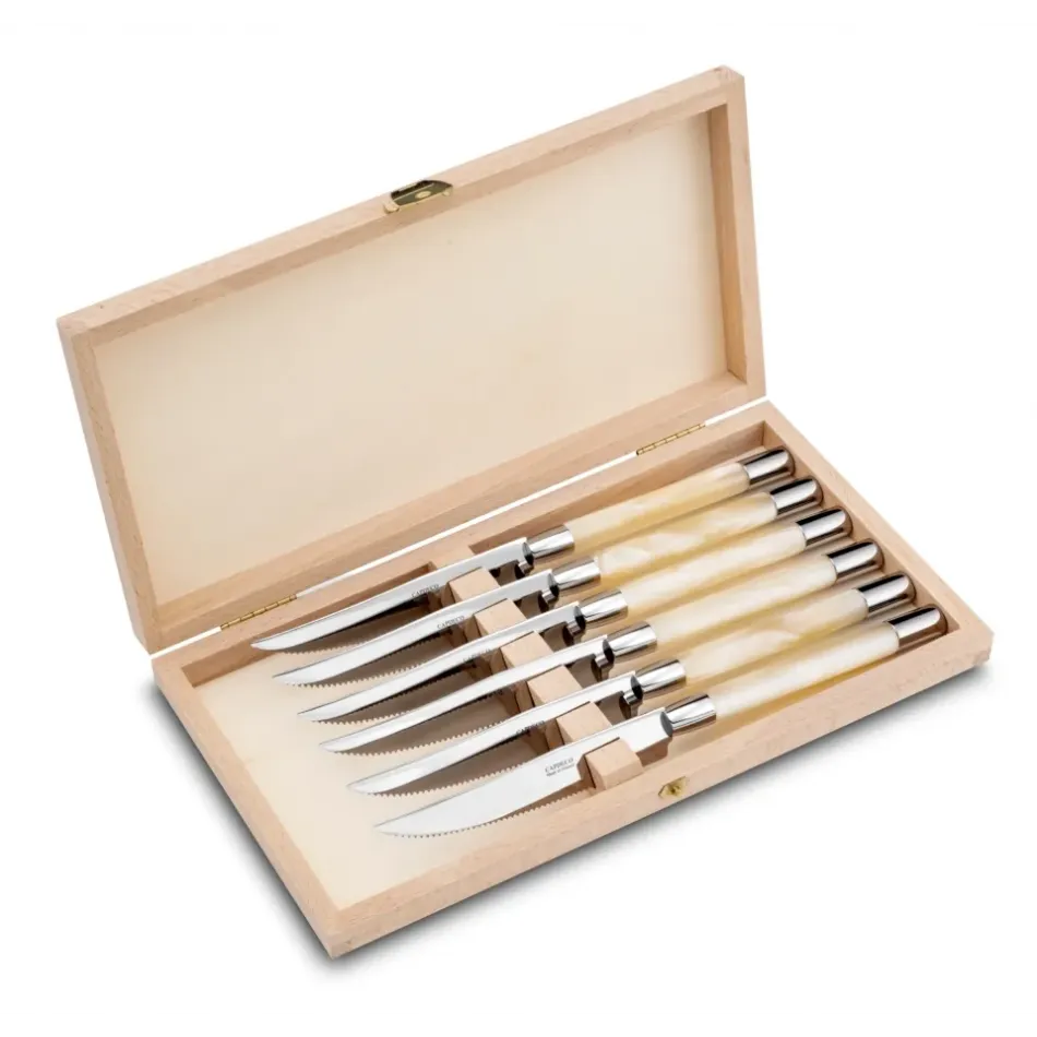 Conty Pearl Box Of 6 Steak Knives