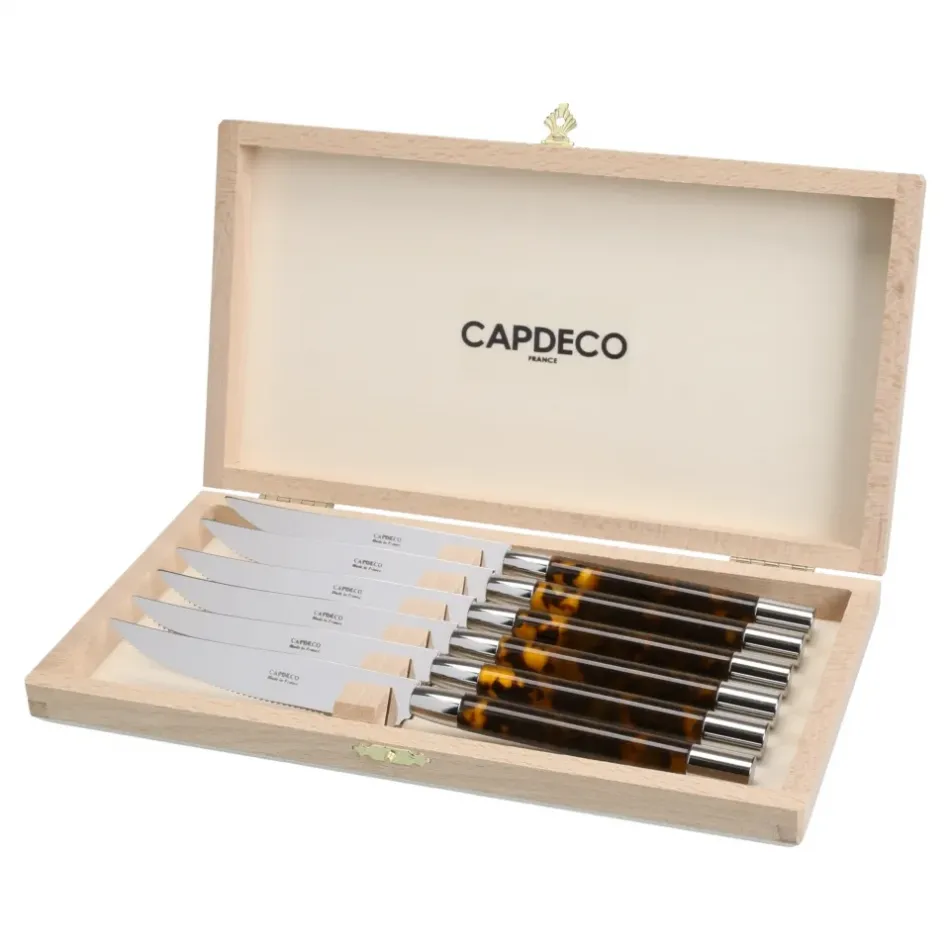 Conty Tortoise Box Of 6 Steak Knives