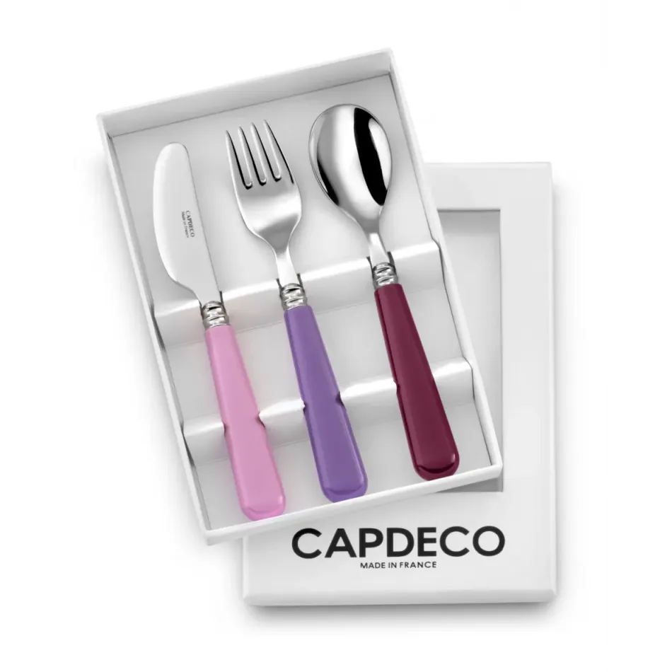 Helios Kids Light Pink/Purple/Cherry 3 Piece Setting