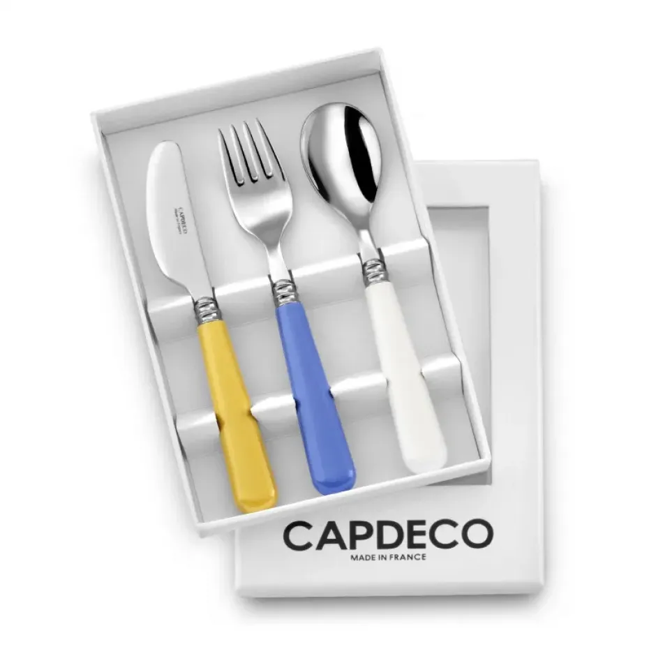 Helios Kids Yellow/Sky Blue/White 3 Piece Setting