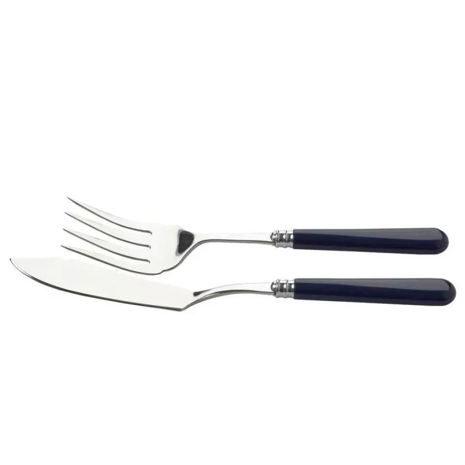 Helios Navy Blue Fish Serving Set