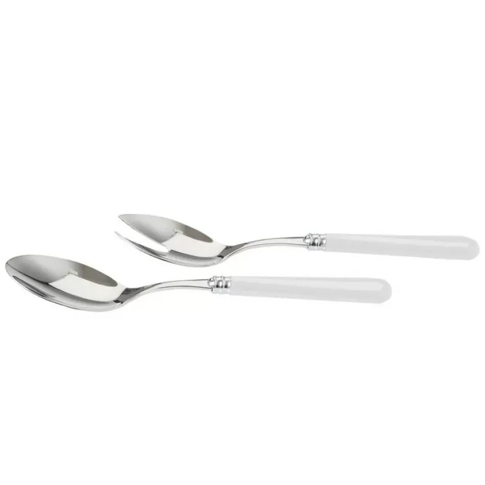 Helios White Salad Serving Set