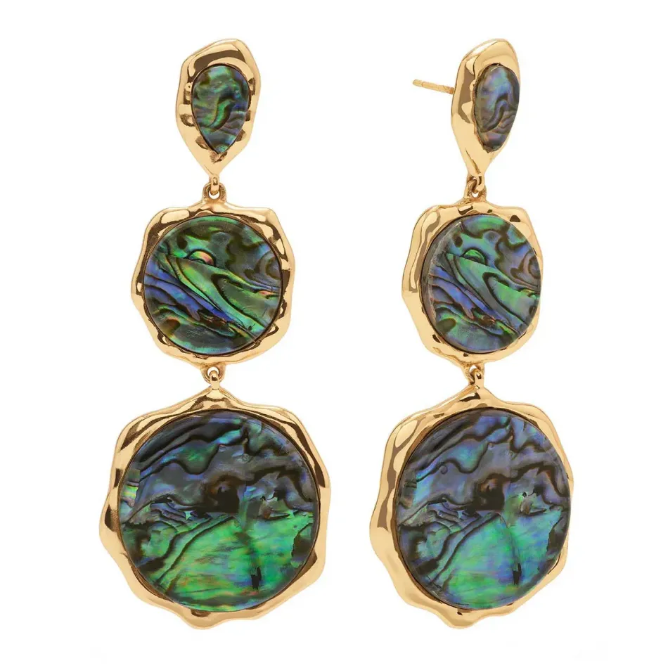 Aurora Abalone Triple Drop Post Earrings