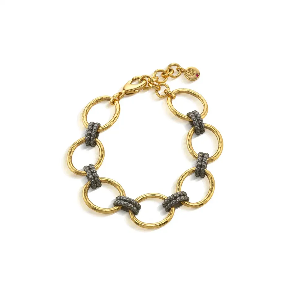 Cleopatra Gold/Midnight Link Bracelet Grande 7"+1.5"
