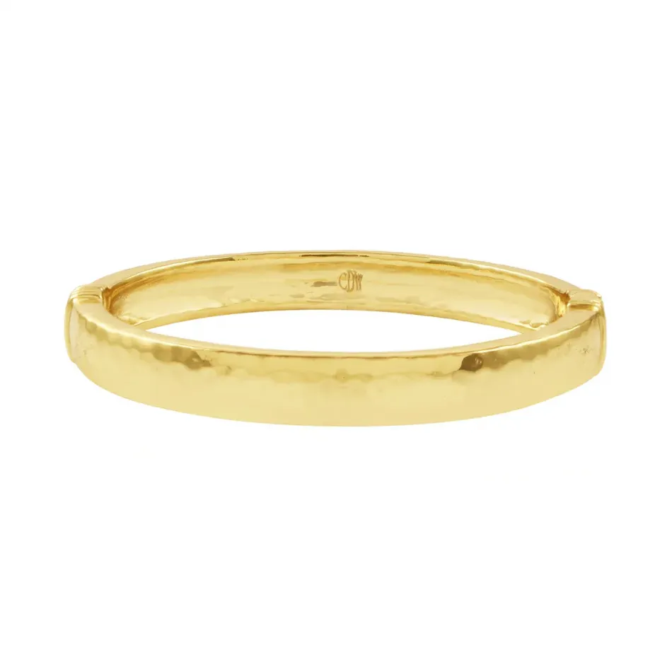 Cleopatra Oval Gold Hinged Bangle S/M