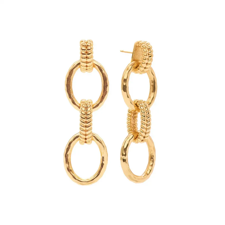 Cleopatra Regal Gold Double Link Earrings