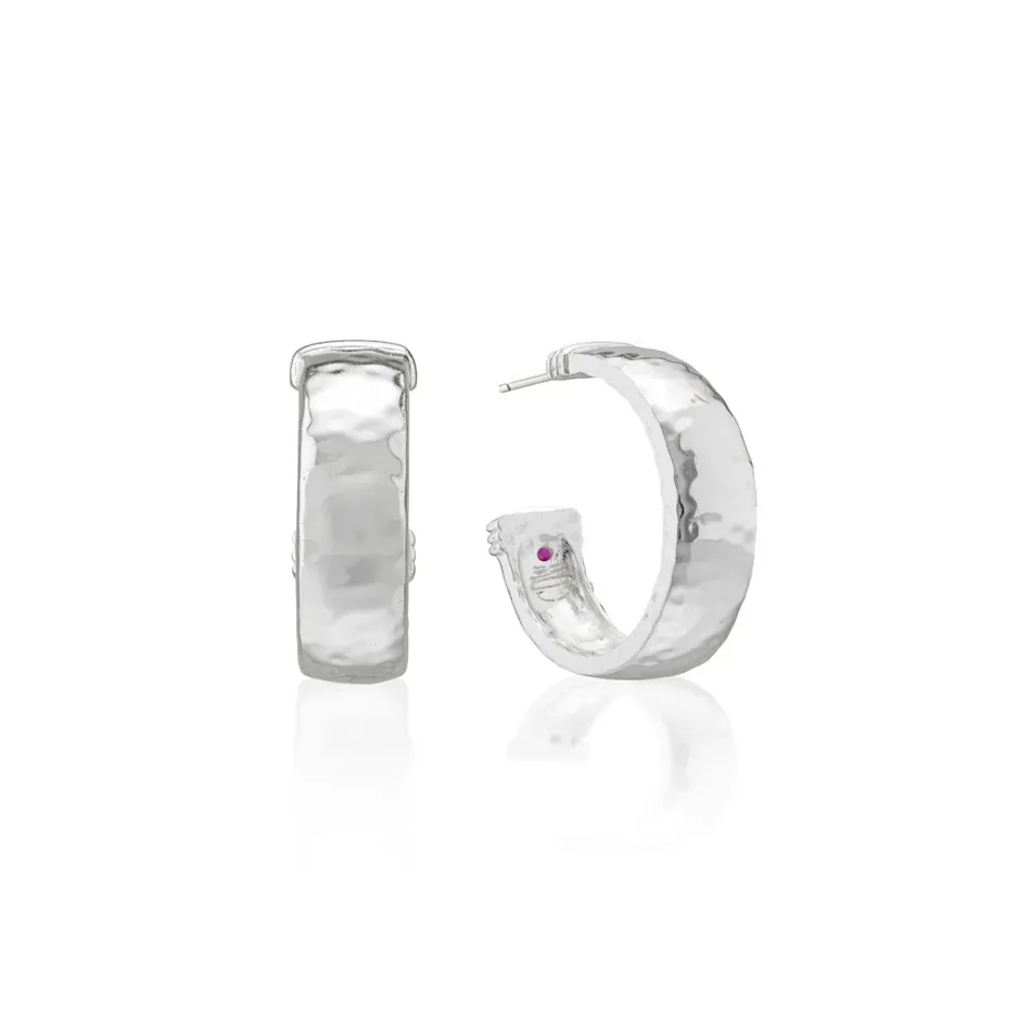 Cleopatra Silver Classic Hoop Earrings Small