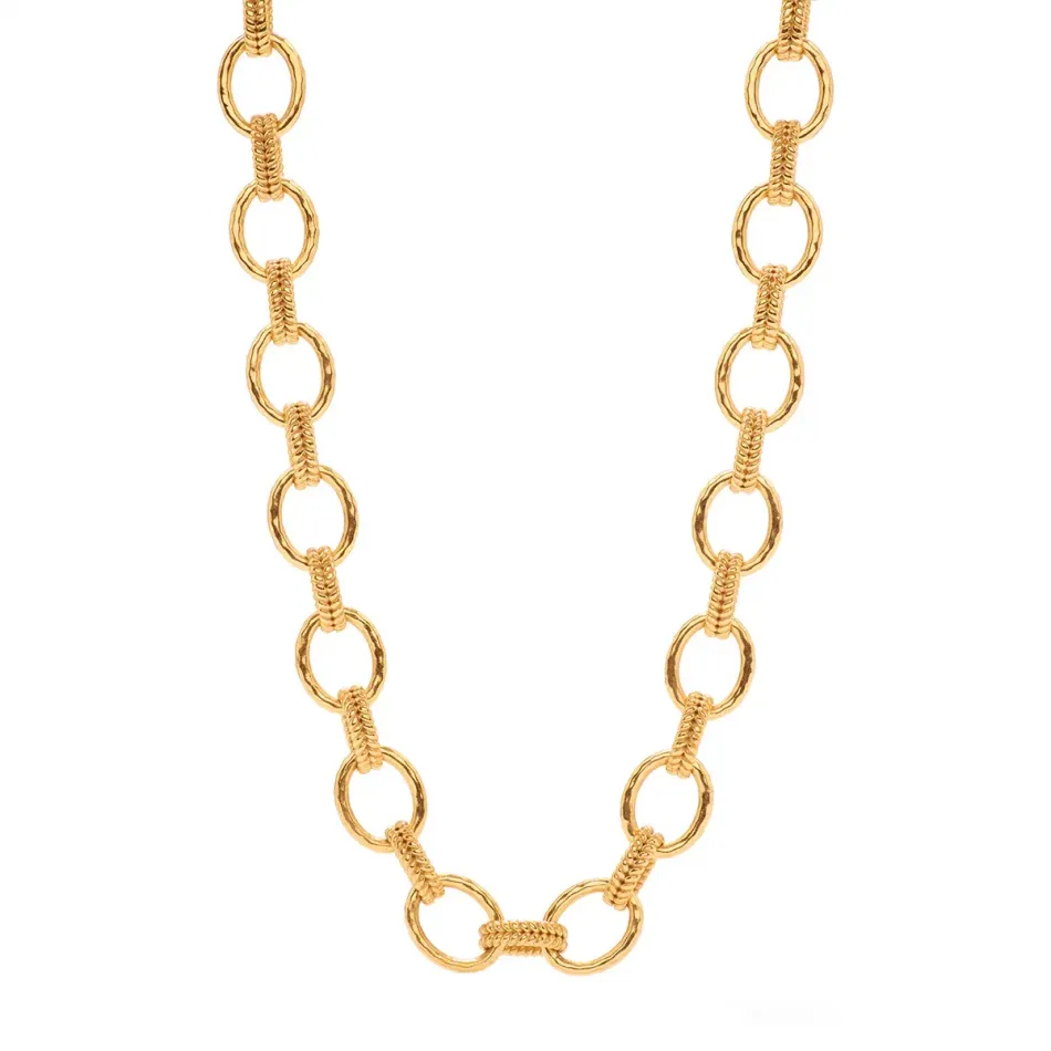 Cleopatra Regal Gold Link Necklace 16"+2"