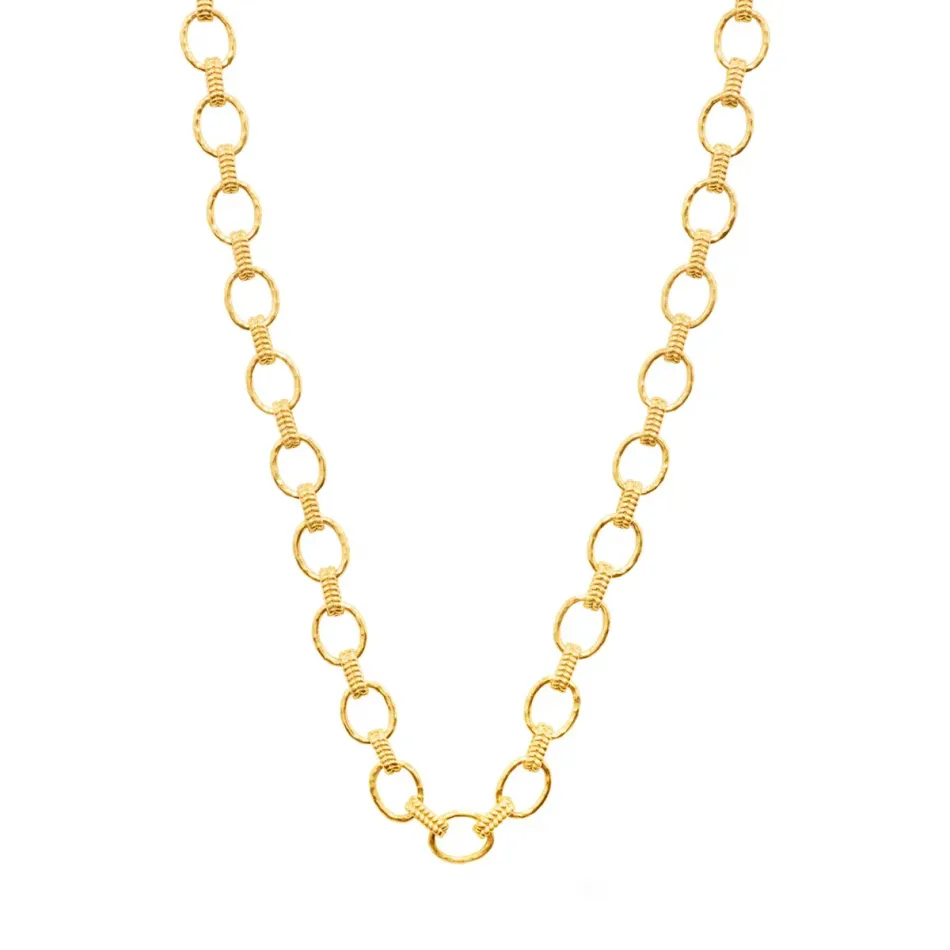 Cleopatra Gold Link Necklace Small 16"+2"