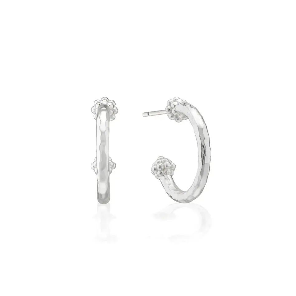 Berry Silver Slice Hoop Earrings Small