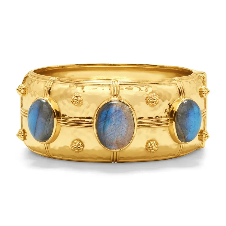 Cleopatra Gold/Blue Labradorite Hinged Bangle Grande