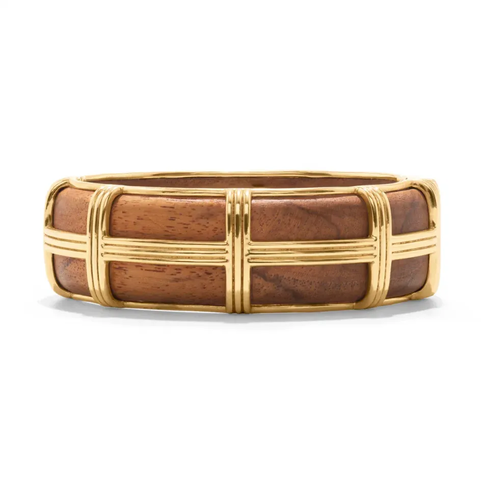 Gaia Teak Hinged Bangle