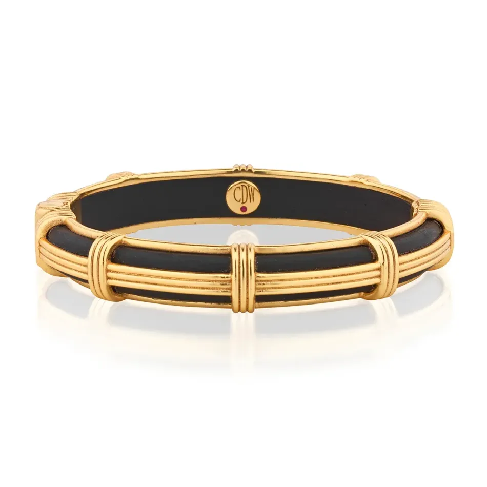 Gaia Ebony Hinged Bangle Petite S/M