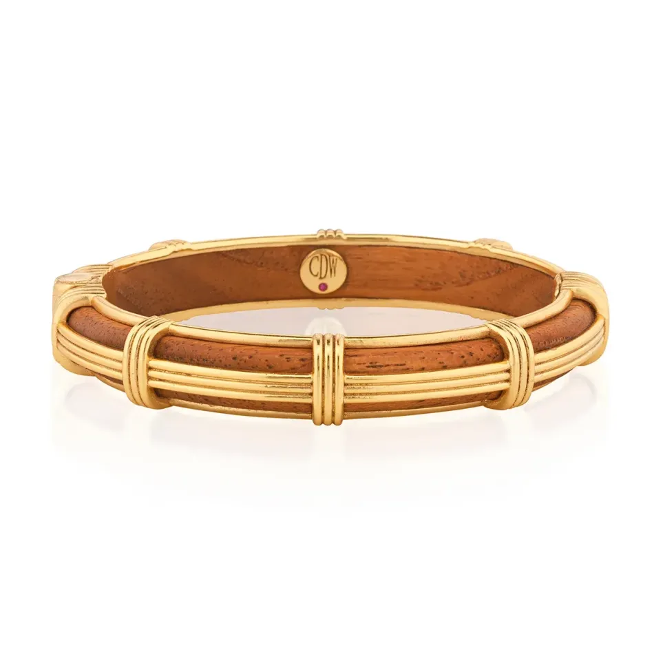 Gaia Teak Hinged Bangle Petite S/M