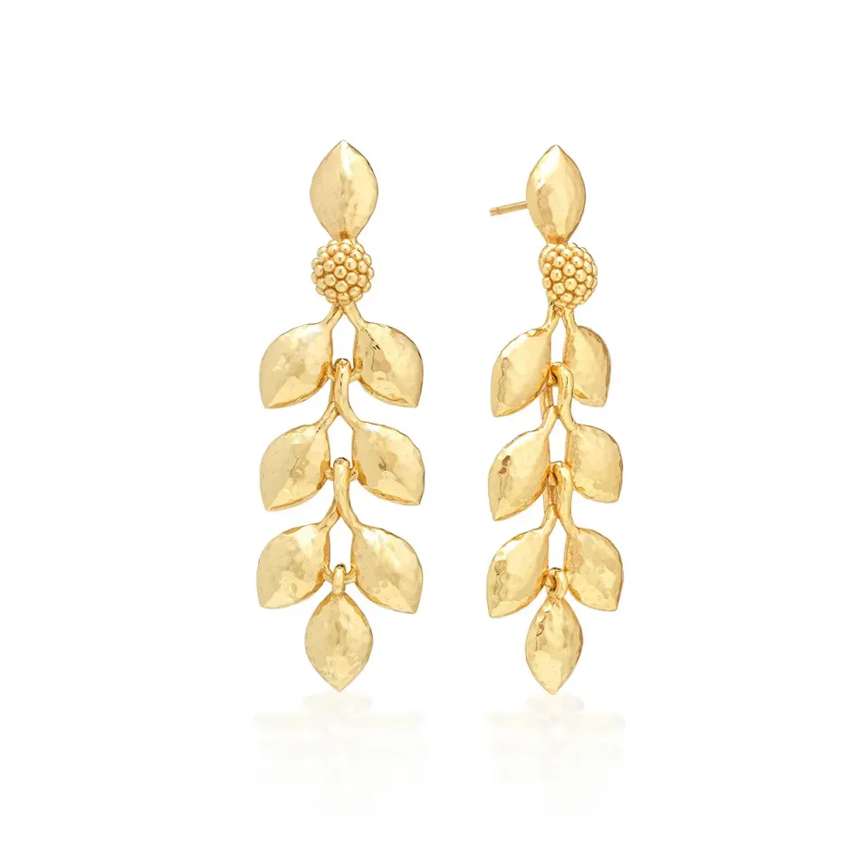 Golden Laurel Gold Dangle Earrings