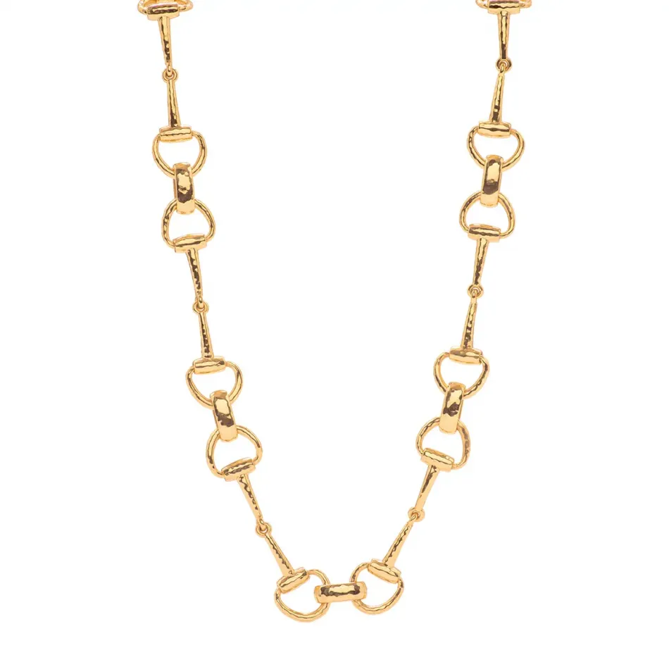 Equestrian Snaffle Bit Gold Chain Necklace 20"