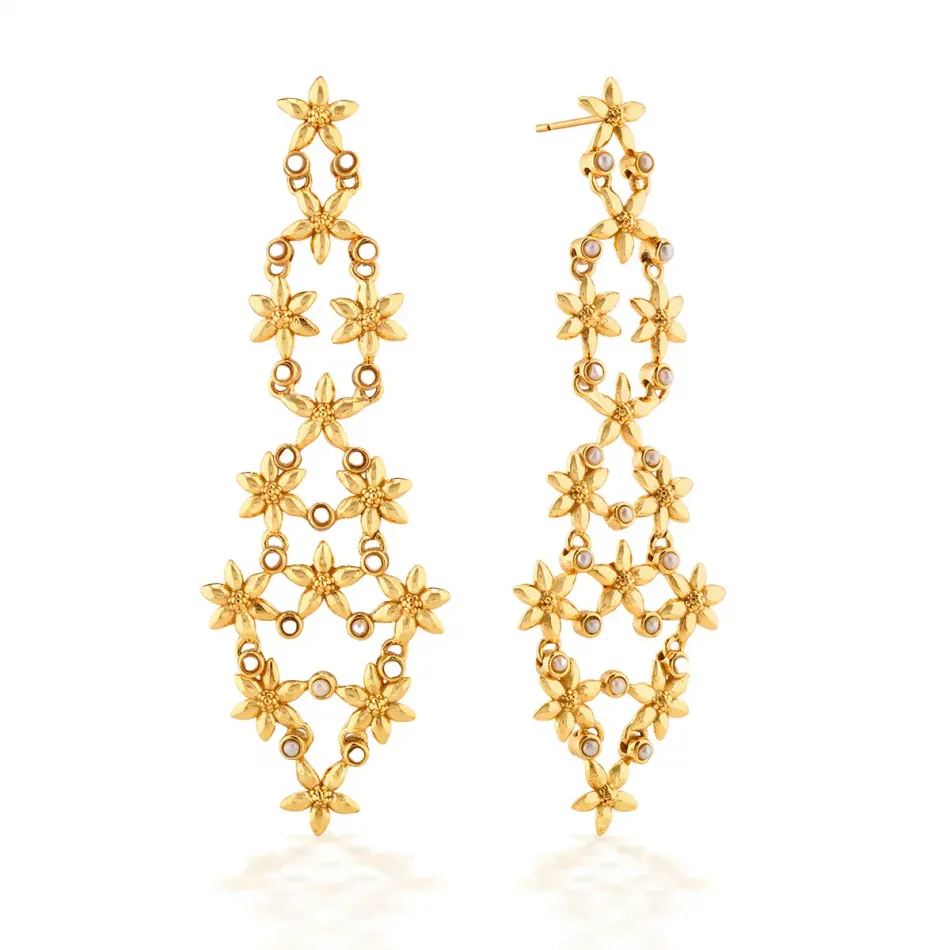 Jasmine Cascade Pearl Earrings