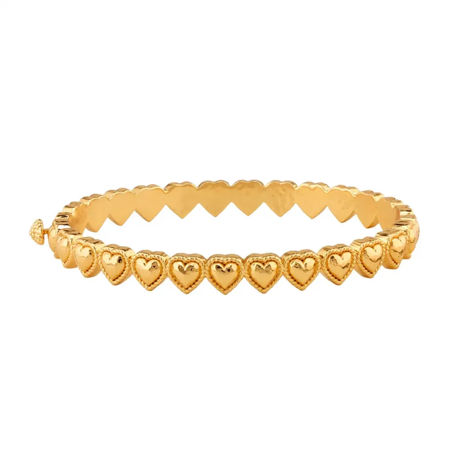 Love Gold Hinged Bangle