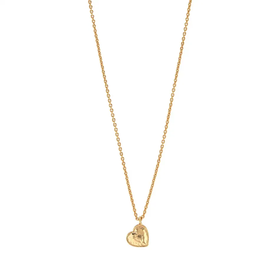 Love Heart Gold Charm Necklace 16"+2"