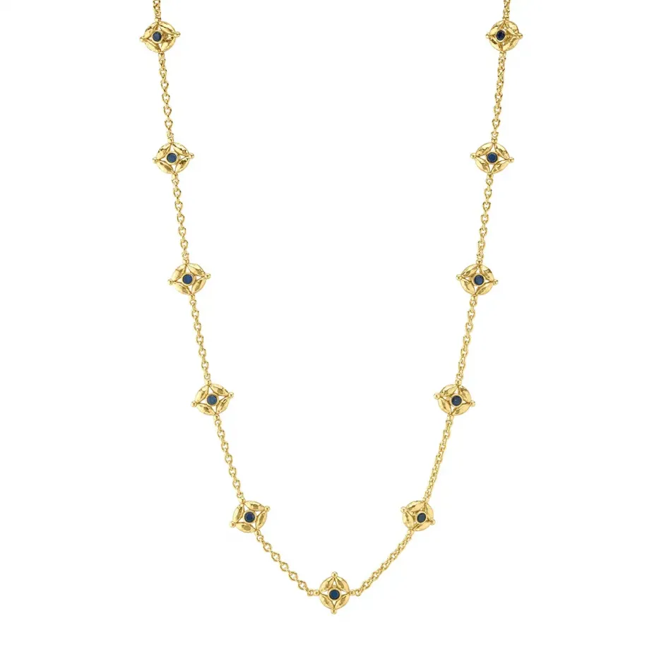 Mystic Eye Blue Labradorite/Green Onyx Double Sided Necklace 16"+2"