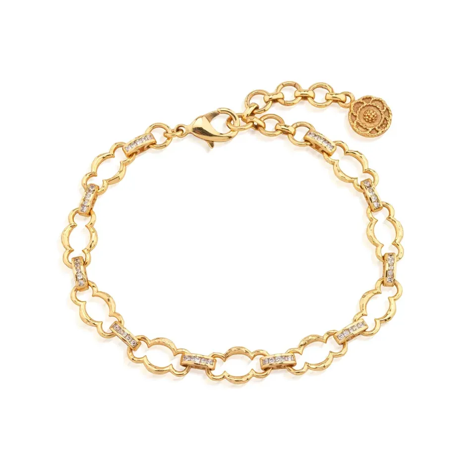 Maharani Clear Cubic Zirconia Chain Bracelet Petite 7"+2"