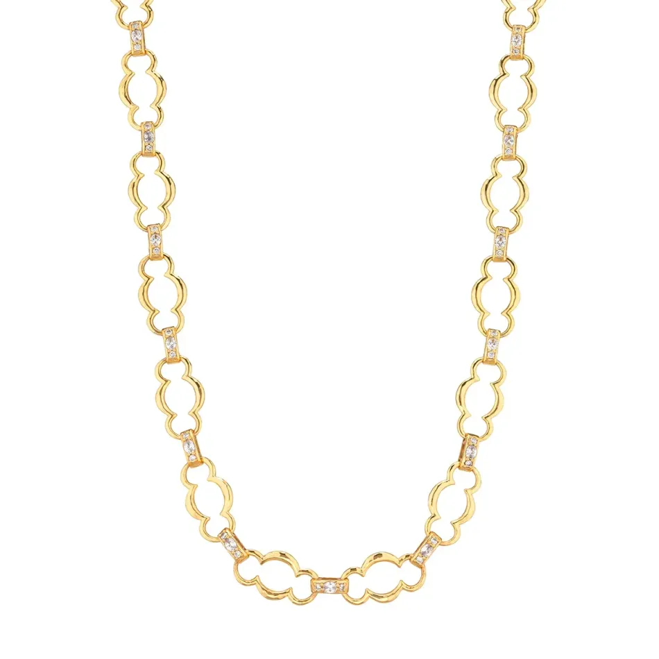 Maharani Clear Cubic Zirconia Chain Necklace