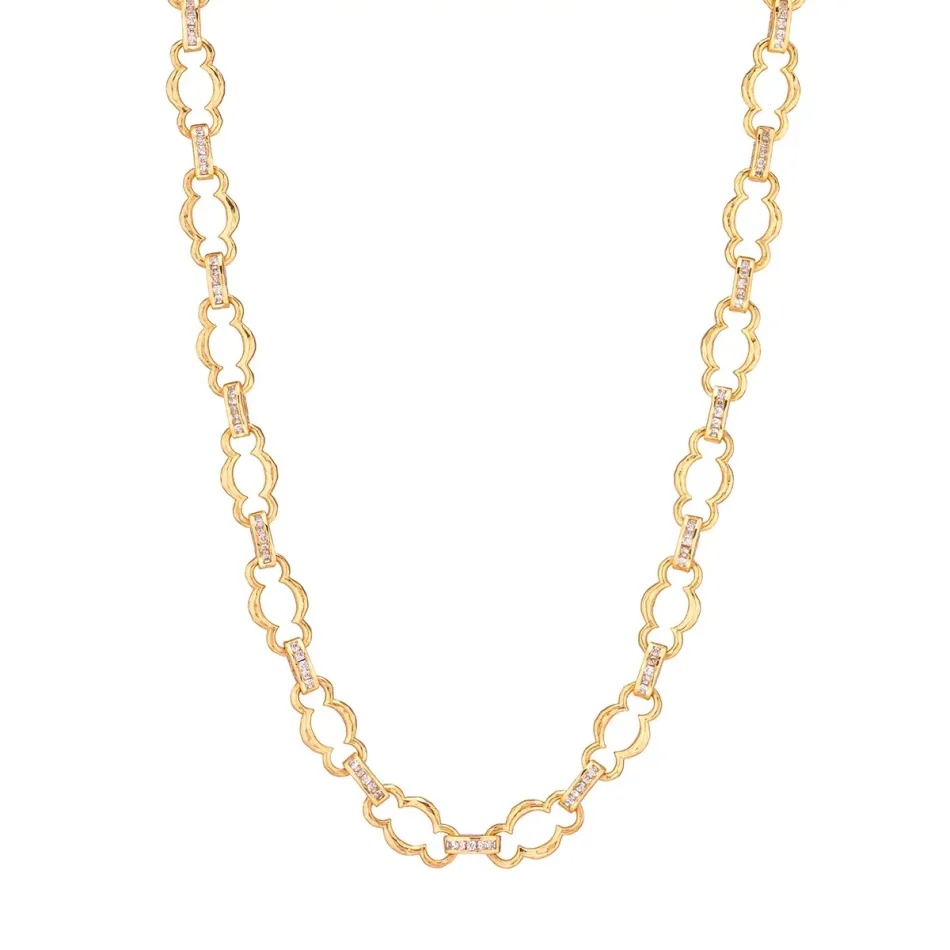 Maharani Clear Cubic Zirconia Chain Necklace Petite 16"+2"