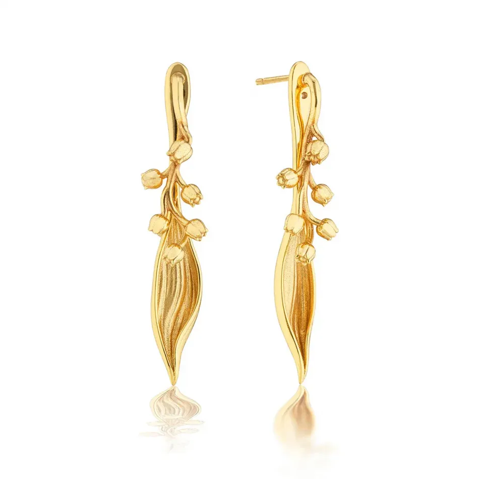Meadow Lily of the Valley Gold Convertible Earrings
