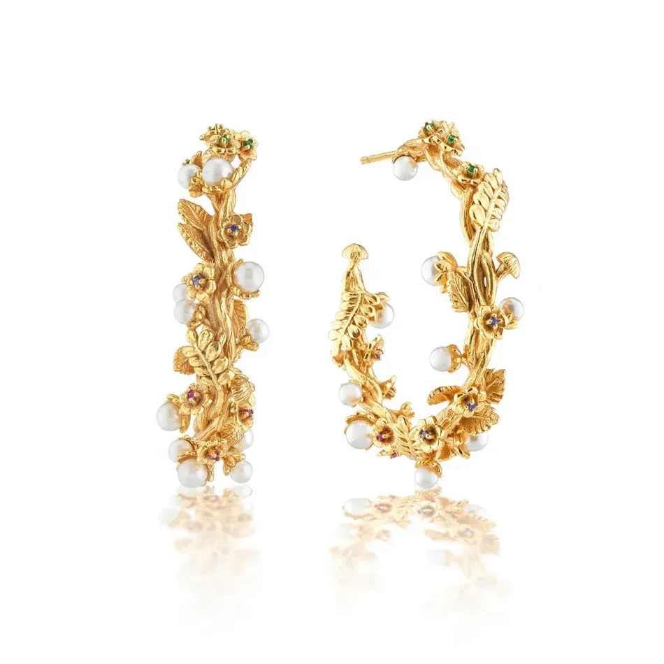 Meadow Pearl Hoop Earrings Grande