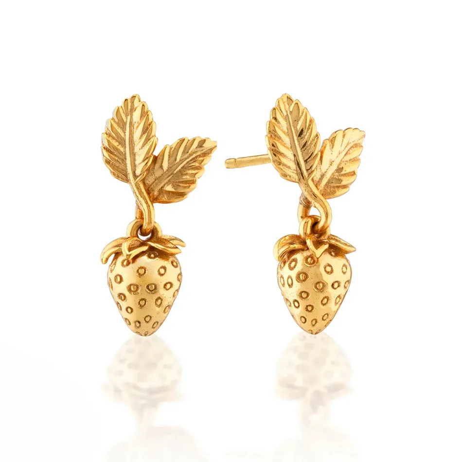 Meadow Berry Gold Drop Earrings