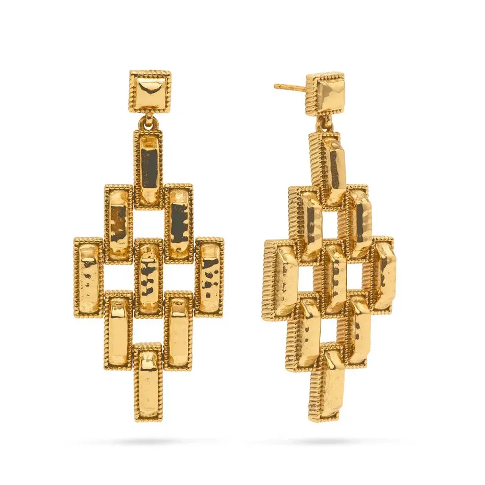 Pathway Gold Post Drop Earrings
